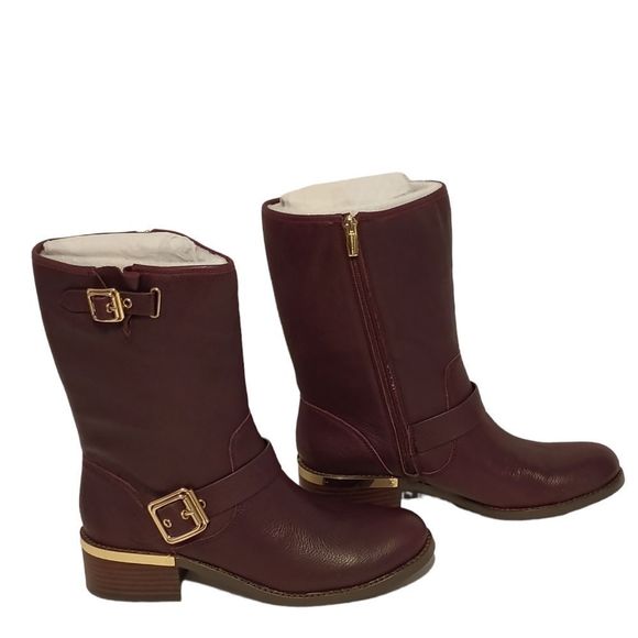 VINCE CAMUTO WOMENS WINDY LEATHER MOTO FASHION MID-CALF BOOTS SiZE 7M - Picture 2 of 5